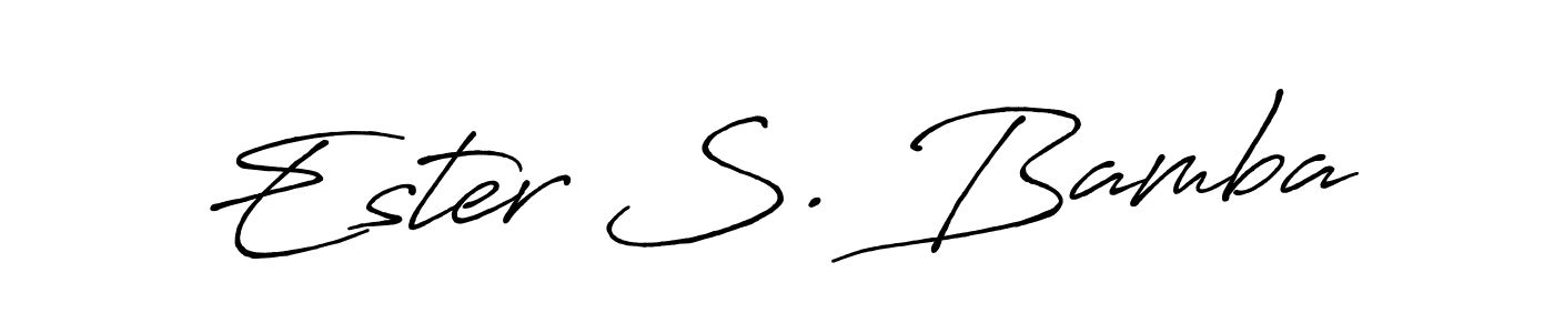 Use a signature maker to create a handwritten signature online. With this signature software, you can design (Antro_Vectra_Bolder) your own signature for name Ester S. Bamba. Ester S. Bamba signature style 7 images and pictures png