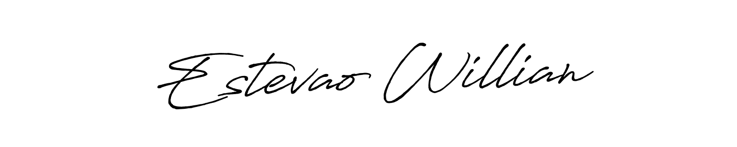Design your own signature with our free online signature maker. With this signature software, you can create a handwritten (Antro_Vectra_Bolder) signature for name Estevao Willian. Estevao Willian signature style 7 images and pictures png