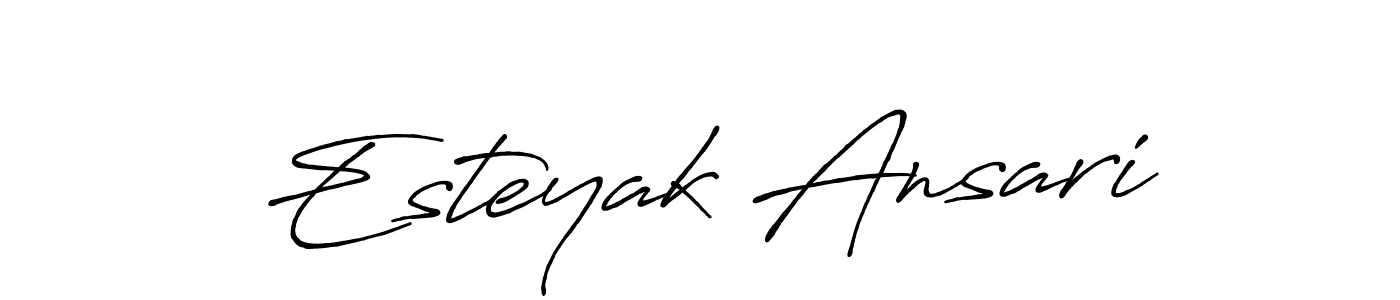 This is the best signature style for the Esteyak Ansari name. Also you like these signature font (Antro_Vectra_Bolder). Mix name signature. Esteyak Ansari signature style 7 images and pictures png