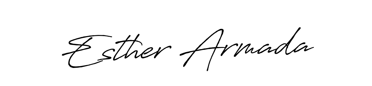 Create a beautiful signature design for name Esther Armada. With this signature (Antro_Vectra_Bolder) fonts, you can make a handwritten signature for free. Esther Armada signature style 7 images and pictures png