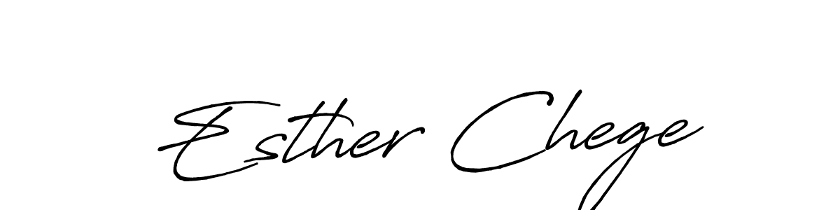 How to make Esther Chege name signature. Use Antro_Vectra_Bolder style for creating short signs online. This is the latest handwritten sign. Esther Chege signature style 7 images and pictures png