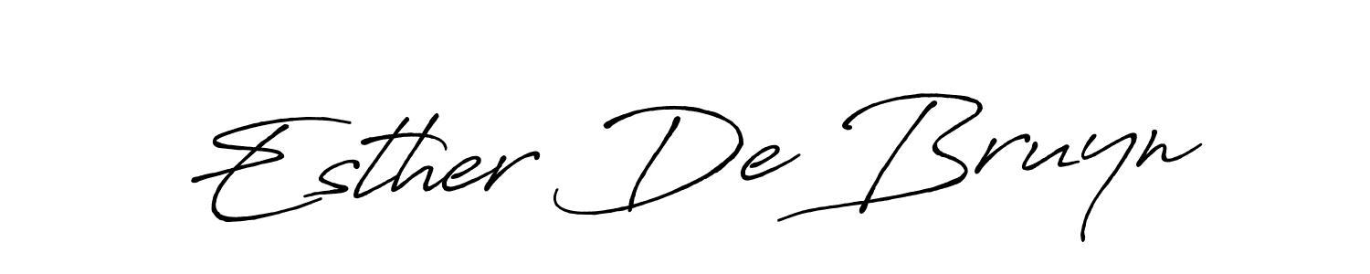 You should practise on your own different ways (Antro_Vectra_Bolder) to write your name (Esther De Bruyn) in signature. don't let someone else do it for you. Esther De Bruyn signature style 7 images and pictures png