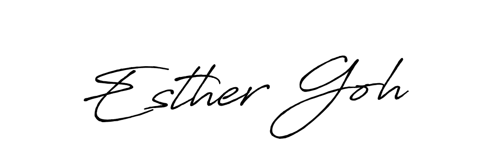 The best way (Antro_Vectra_Bolder) to make a short signature is to pick only two or three words in your name. The name Esther Goh include a total of six letters. For converting this name. Esther Goh signature style 7 images and pictures png