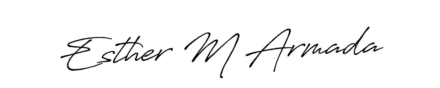 It looks lik you need a new signature style for name Esther M Armada. Design unique handwritten (Antro_Vectra_Bolder) signature with our free signature maker in just a few clicks. Esther M Armada signature style 7 images and pictures png