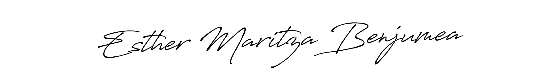 Create a beautiful signature design for name Esther Maritza Benjumea. With this signature (Antro_Vectra_Bolder) fonts, you can make a handwritten signature for free. Esther Maritza Benjumea signature style 7 images and pictures png