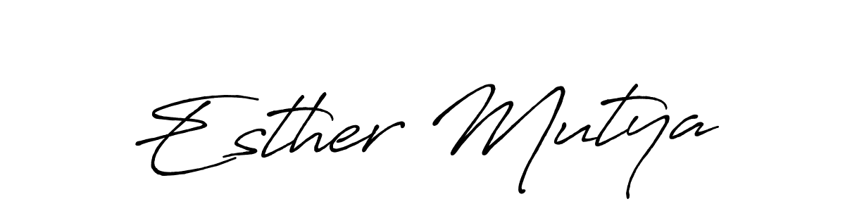 The best way (Antro_Vectra_Bolder) to make a short signature is to pick only two or three words in your name. The name Esther Mutya include a total of six letters. For converting this name. Esther Mutya signature style 7 images and pictures png