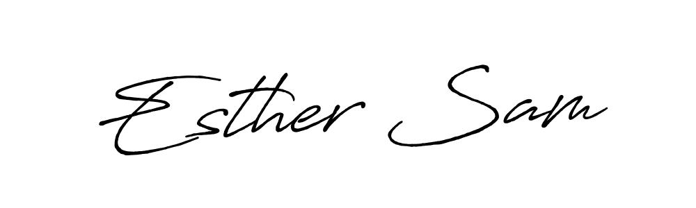 if you are searching for the best signature style for your name Esther Sam. so please give up your signature search. here we have designed multiple signature styles  using Antro_Vectra_Bolder. Esther Sam signature style 7 images and pictures png