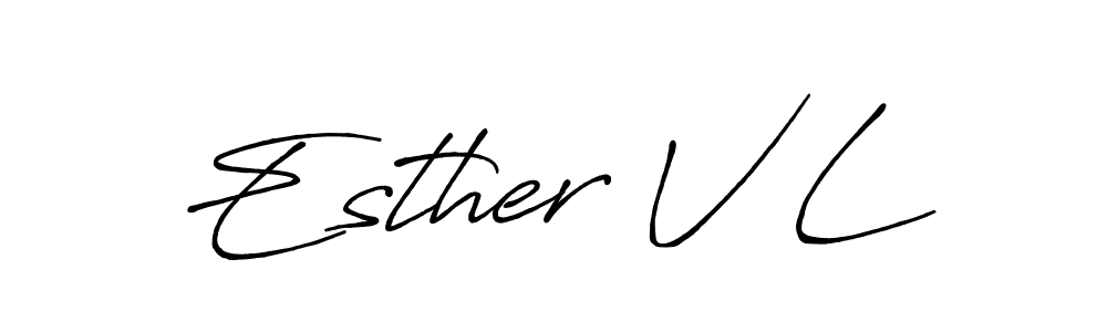 Design your own signature with our free online signature maker. With this signature software, you can create a handwritten (Antro_Vectra_Bolder) signature for name Esther V L. Esther V L signature style 7 images and pictures png