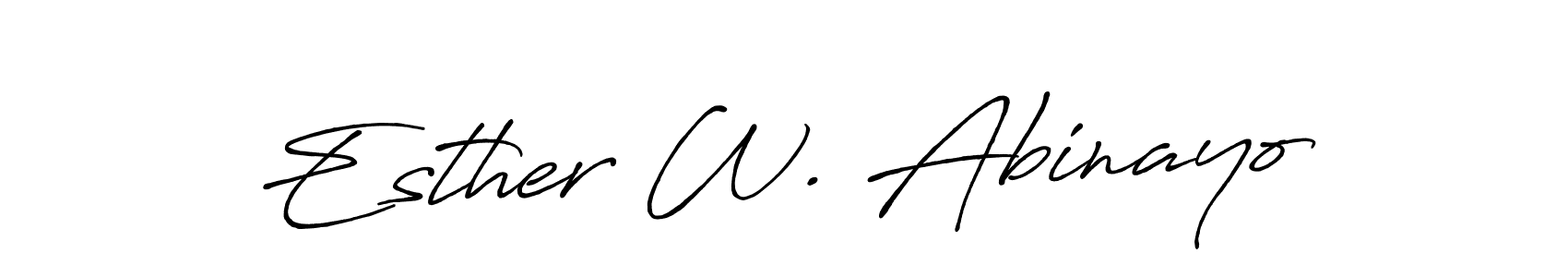 How to make Esther W. Abinayo name signature. Use Antro_Vectra_Bolder style for creating short signs online. This is the latest handwritten sign. Esther W. Abinayo signature style 7 images and pictures png