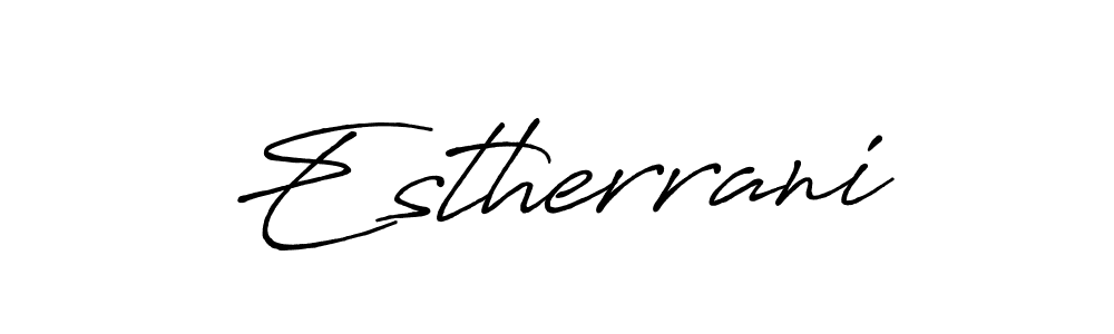 The best way (Antro_Vectra_Bolder) to make a short signature is to pick only two or three words in your name. The name Estherrani include a total of six letters. For converting this name. Estherrani signature style 7 images and pictures png