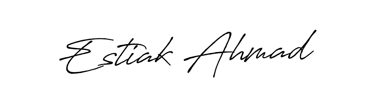 Estiak Ahmad stylish signature style. Best Handwritten Sign (Antro_Vectra_Bolder) for my name. Handwritten Signature Collection Ideas for my name Estiak Ahmad. Estiak Ahmad signature style 7 images and pictures png