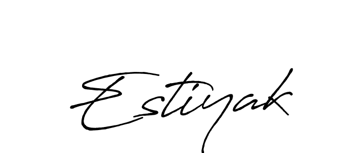 You can use this online signature creator to create a handwritten signature for the name Estiyak. This is the best online autograph maker. Estiyak signature style 7 images and pictures png