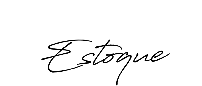 Create a beautiful signature design for name Estoque. With this signature (Antro_Vectra_Bolder) fonts, you can make a handwritten signature for free. Estoque signature style 7 images and pictures png