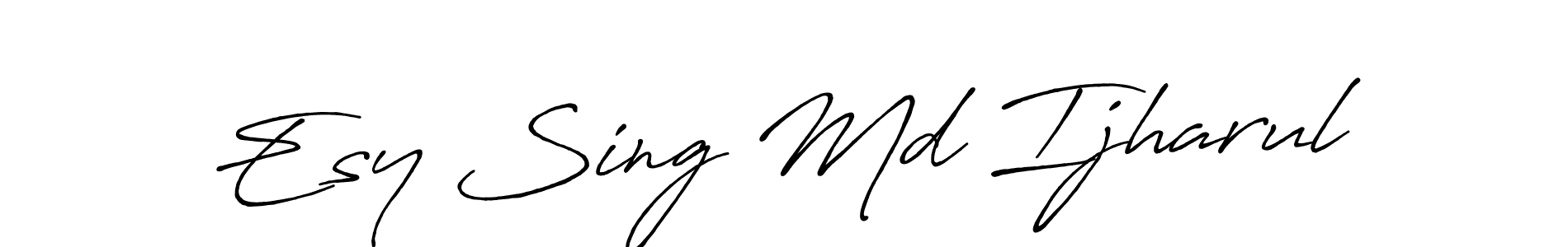 Also You can easily find your signature by using the search form. We will create Esy Sing Md Ijharul name handwritten signature images for you free of cost using Antro_Vectra_Bolder sign style. Esy Sing Md Ijharul signature style 7 images and pictures png