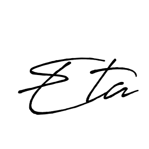 Eta stylish signature style. Best Handwritten Sign (Antro_Vectra_Bolder) for my name. Handwritten Signature Collection Ideas for my name Eta. Eta signature style 7 images and pictures png