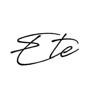 The best way (Antro_Vectra_Bolder) to make a short signature is to pick only two or three words in your name. The name Ete include a total of six letters. For converting this name. Ete signature style 7 images and pictures png