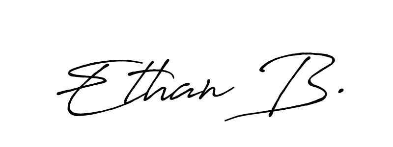 The best way (Antro_Vectra_Bolder) to make a short signature is to pick only two or three words in your name. The name Ethan B. include a total of six letters. For converting this name. Ethan B. signature style 7 images and pictures png