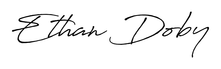 The best way (Antro_Vectra_Bolder) to make a short signature is to pick only two or three words in your name. For converting this name Ethan Doby. Ethan Doby signature style 7 images and pictures png