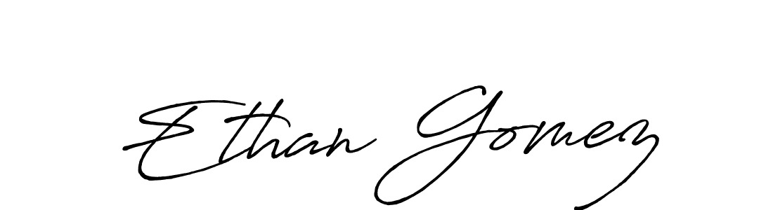 How to make Ethan Gomez name signature. Use Antro_Vectra_Bolder style for creating short signs online. This is the latest handwritten sign. Ethan Gomez signature style 7 images and pictures png