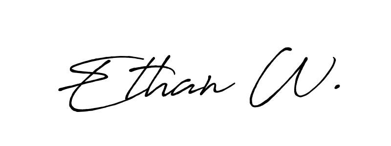 Use a signature maker to create a handwritten signature online. With this signature software, you can design (Antro_Vectra_Bolder) your own signature for name Ethan W.. Ethan W. signature style 7 images and pictures png