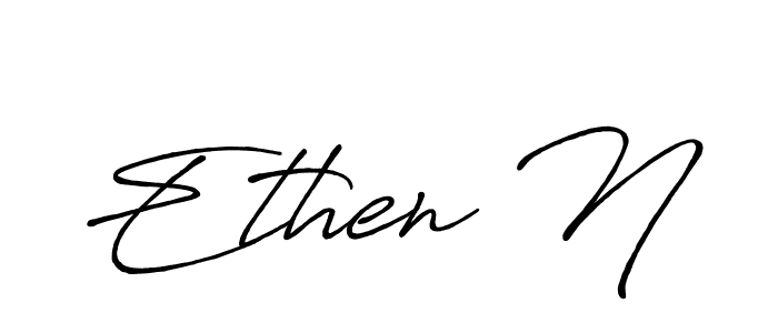 How to make Ethen N signature? Antro_Vectra_Bolder is a professional autograph style. Create handwritten signature for Ethen N name. Ethen N signature style 7 images and pictures png