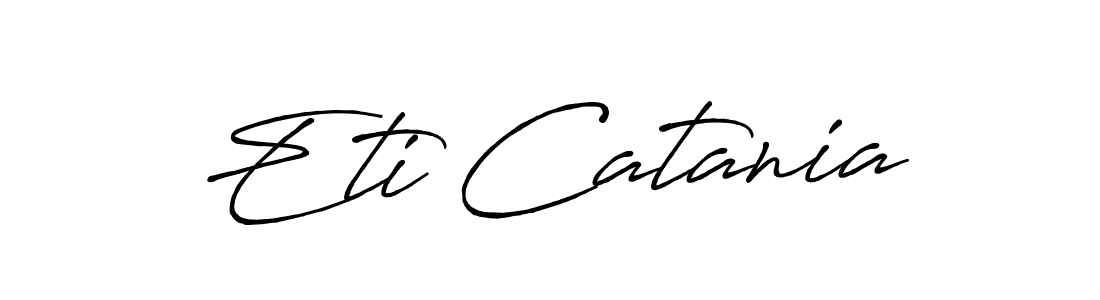 Use a signature maker to create a handwritten signature online. With this signature software, you can design (Antro_Vectra_Bolder) your own signature for name Eti Catania. Eti Catania signature style 7 images and pictures png