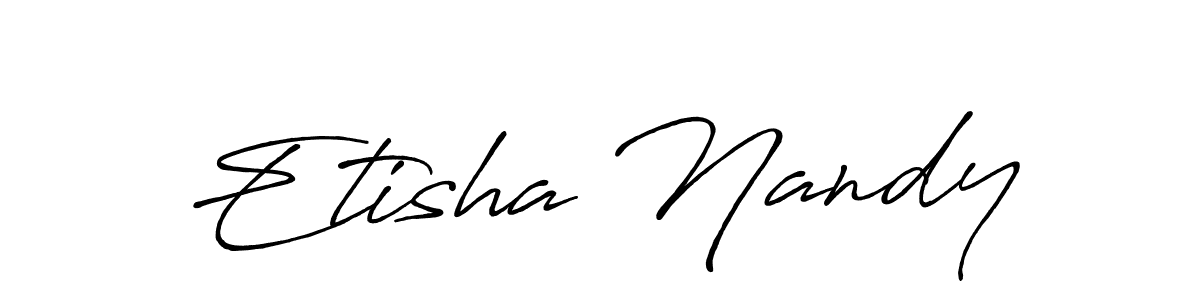 Create a beautiful signature design for name Etisha Nandy. With this signature (Antro_Vectra_Bolder) fonts, you can make a handwritten signature for free. Etisha Nandy signature style 7 images and pictures png