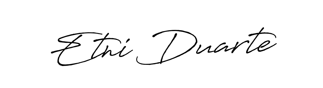 Make a beautiful signature design for name Etni Duarte. With this signature (Antro_Vectra_Bolder) style, you can create a handwritten signature for free. Etni Duarte signature style 7 images and pictures png