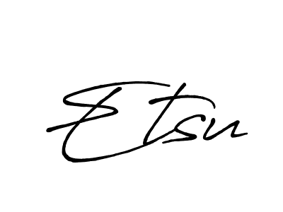 How to make Etsu name signature. Use Antro_Vectra_Bolder style for creating short signs online. This is the latest handwritten sign. Etsu signature style 7 images and pictures png