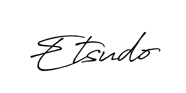 Antro_Vectra_Bolder is a professional signature style that is perfect for those who want to add a touch of class to their signature. It is also a great choice for those who want to make their signature more unique. Get Etsudo name to fancy signature for free. Etsudo signature style 7 images and pictures png