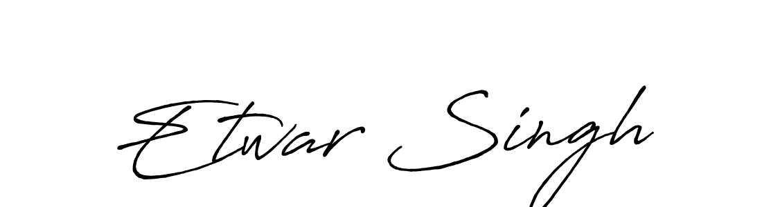 How to make Etwar Singh name signature. Use Antro_Vectra_Bolder style for creating short signs online. This is the latest handwritten sign. Etwar Singh signature style 7 images and pictures png