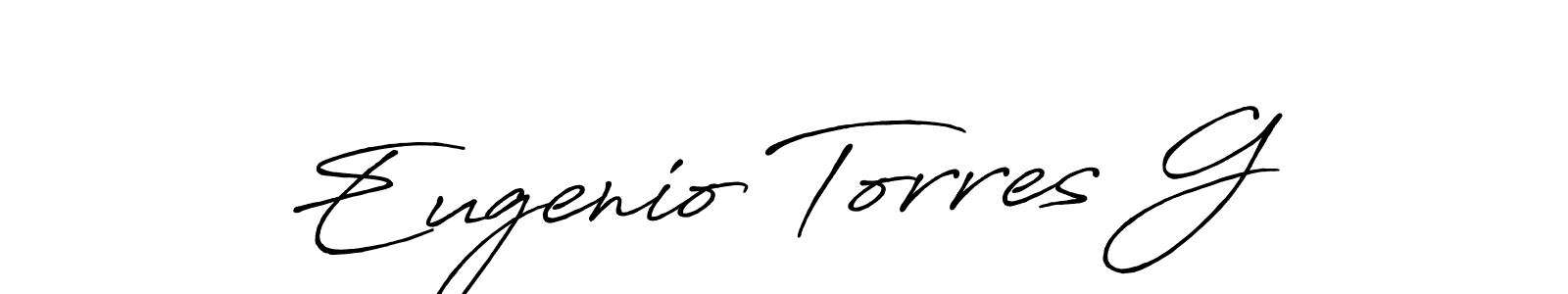 How to make Eugenio Torres G name signature. Use Antro_Vectra_Bolder style for creating short signs online. This is the latest handwritten sign. Eugenio Torres G signature style 7 images and pictures png