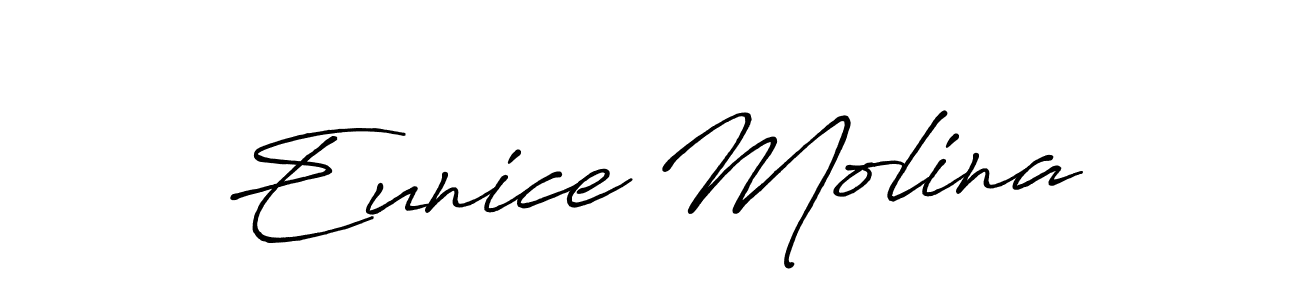 The best way (Antro_Vectra_Bolder) to make a short signature is to pick only two or three words in your name. The name Eunice Molina include a total of six letters. For converting this name. Eunice Molina signature style 7 images and pictures png