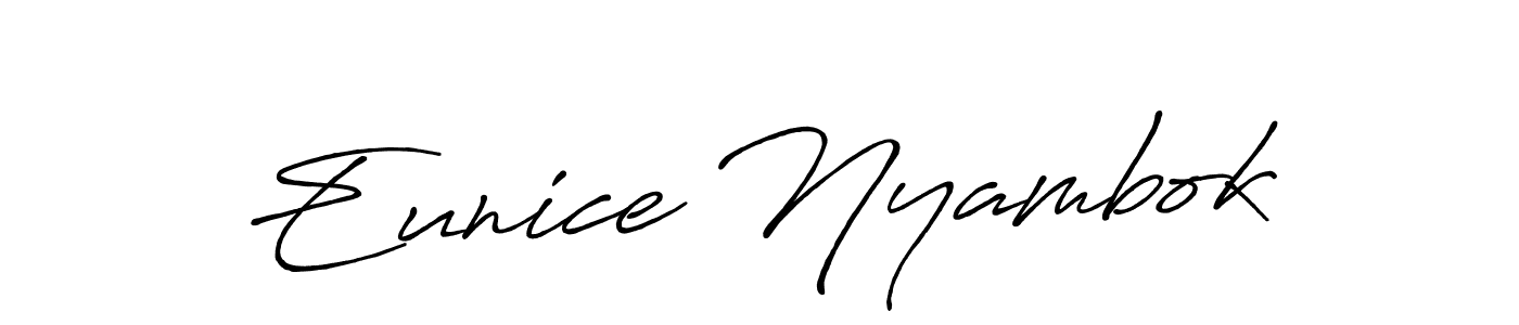 Similarly Antro_Vectra_Bolder is the best handwritten signature design. Signature creator online .You can use it as an online autograph creator for name Eunice Nyambok. Eunice Nyambok signature style 7 images and pictures png