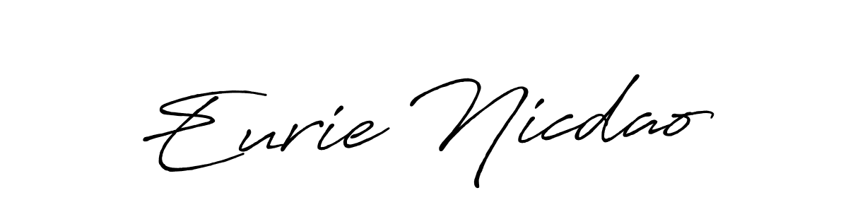 Create a beautiful signature design for name Eurie Nicdao. With this signature (Antro_Vectra_Bolder) fonts, you can make a handwritten signature for free. Eurie Nicdao signature style 7 images and pictures png