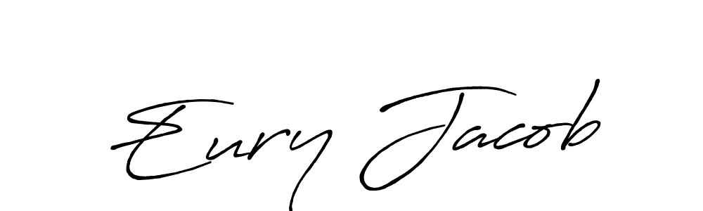 Similarly Antro_Vectra_Bolder is the best handwritten signature design. Signature creator online .You can use it as an online autograph creator for name Eury Jacob. Eury Jacob signature style 7 images and pictures png