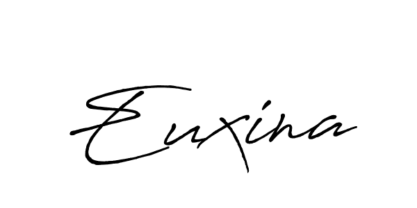 The best way (Antro_Vectra_Bolder) to make a short signature is to pick only two or three words in your name. The name Euxina include a total of six letters. For converting this name. Euxina signature style 7 images and pictures png