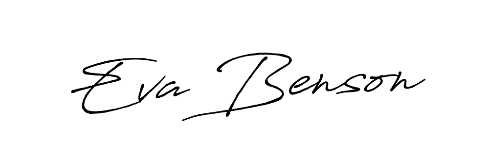 How to make Eva Benson name signature. Use Antro_Vectra_Bolder style for creating short signs online. This is the latest handwritten sign. Eva Benson signature style 7 images and pictures png