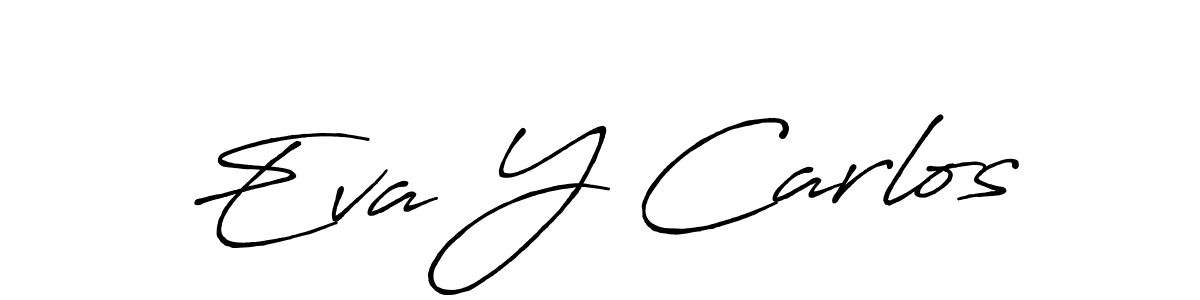 Eva Y Carlos stylish signature style. Best Handwritten Sign (Antro_Vectra_Bolder) for my name. Handwritten Signature Collection Ideas for my name Eva Y Carlos. Eva Y Carlos signature style 7 images and pictures png