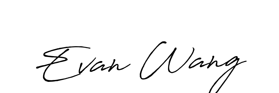 Also You can easily find your signature by using the search form. We will create Evan Wang name handwritten signature images for you free of cost using Antro_Vectra_Bolder sign style. Evan Wang signature style 7 images and pictures png