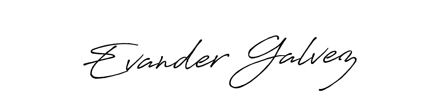 Create a beautiful signature design for name Evander Galvez. With this signature (Antro_Vectra_Bolder) fonts, you can make a handwritten signature for free. Evander Galvez signature style 7 images and pictures png