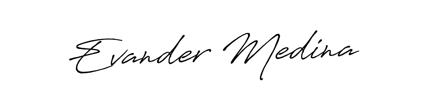 Design your own signature with our free online signature maker. With this signature software, you can create a handwritten (Antro_Vectra_Bolder) signature for name Evander Medina. Evander Medina signature style 7 images and pictures png