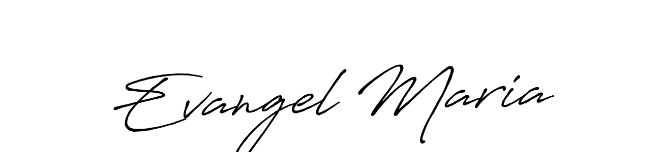 How to make Evangel Maria name signature. Use Antro_Vectra_Bolder style for creating short signs online. This is the latest handwritten sign. Evangel Maria signature style 7 images and pictures png