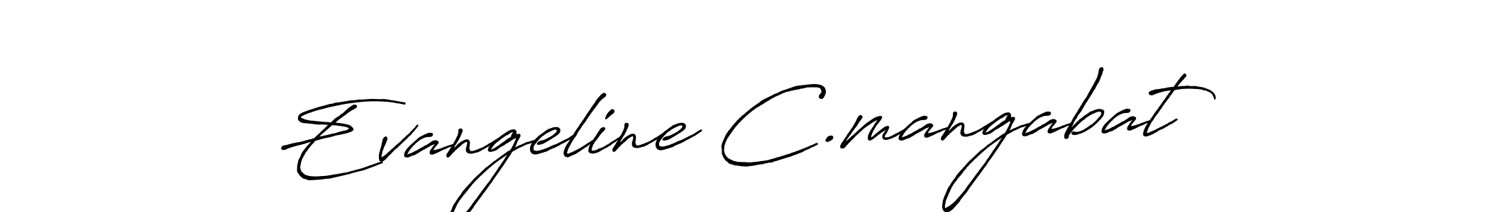 Also we have Evangeline C.mangabat name is the best signature style. Create professional handwritten signature collection using Antro_Vectra_Bolder autograph style. Evangeline C.mangabat signature style 7 images and pictures png