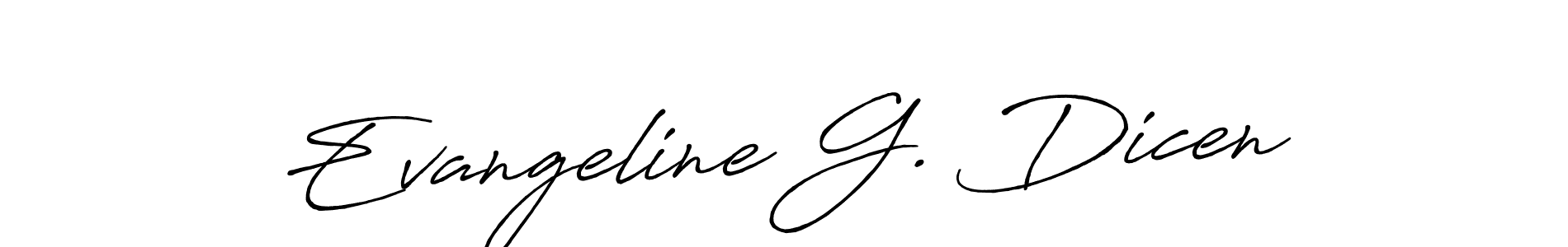 Evangeline G. Dicen stylish signature style. Best Handwritten Sign (Antro_Vectra_Bolder) for my name. Handwritten Signature Collection Ideas for my name Evangeline G. Dicen. Evangeline G. Dicen signature style 7 images and pictures png