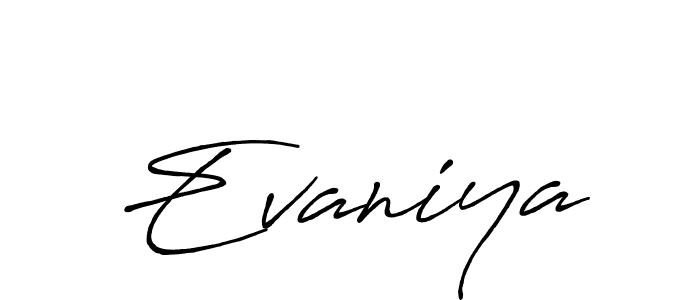 Design your own signature with our free online signature maker. With this signature software, you can create a handwritten (Antro_Vectra_Bolder) signature for name Evaniya. Evaniya signature style 7 images and pictures png