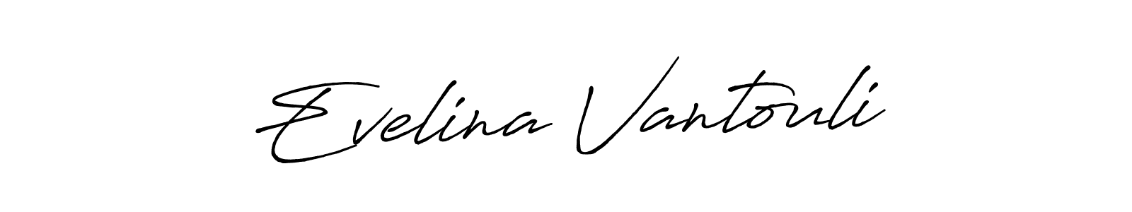 Make a beautiful signature design for name Evelina Vantouli. With this signature (Antro_Vectra_Bolder) style, you can create a handwritten signature for free. Evelina Vantouli signature style 7 images and pictures png