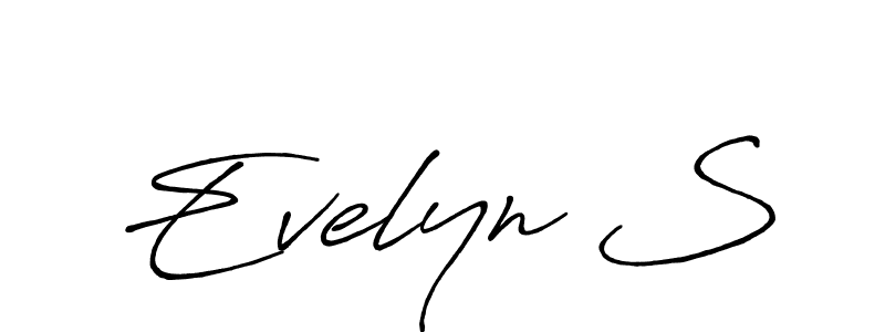 Evelyn S stylish signature style. Best Handwritten Sign (Antro_Vectra_Bolder) for my name. Handwritten Signature Collection Ideas for my name Evelyn S. Evelyn S signature style 7 images and pictures png