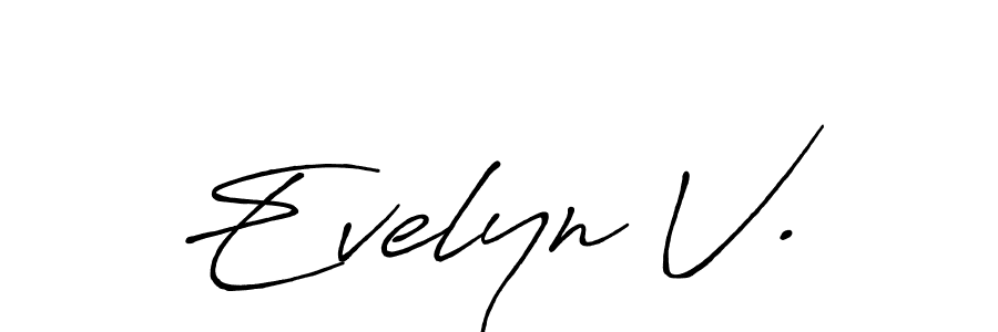 Also You can easily find your signature by using the search form. We will create Evelyn V. name handwritten signature images for you free of cost using Antro_Vectra_Bolder sign style. Evelyn V. signature style 7 images and pictures png