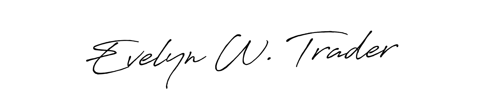 It looks lik you need a new signature style for name Evelyn W. Trader. Design unique handwritten (Antro_Vectra_Bolder) signature with our free signature maker in just a few clicks. Evelyn W. Trader signature style 7 images and pictures png